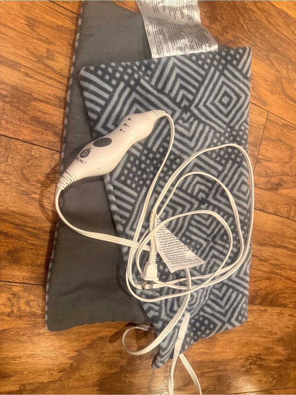Electric Heated Pad - Gray Geometric